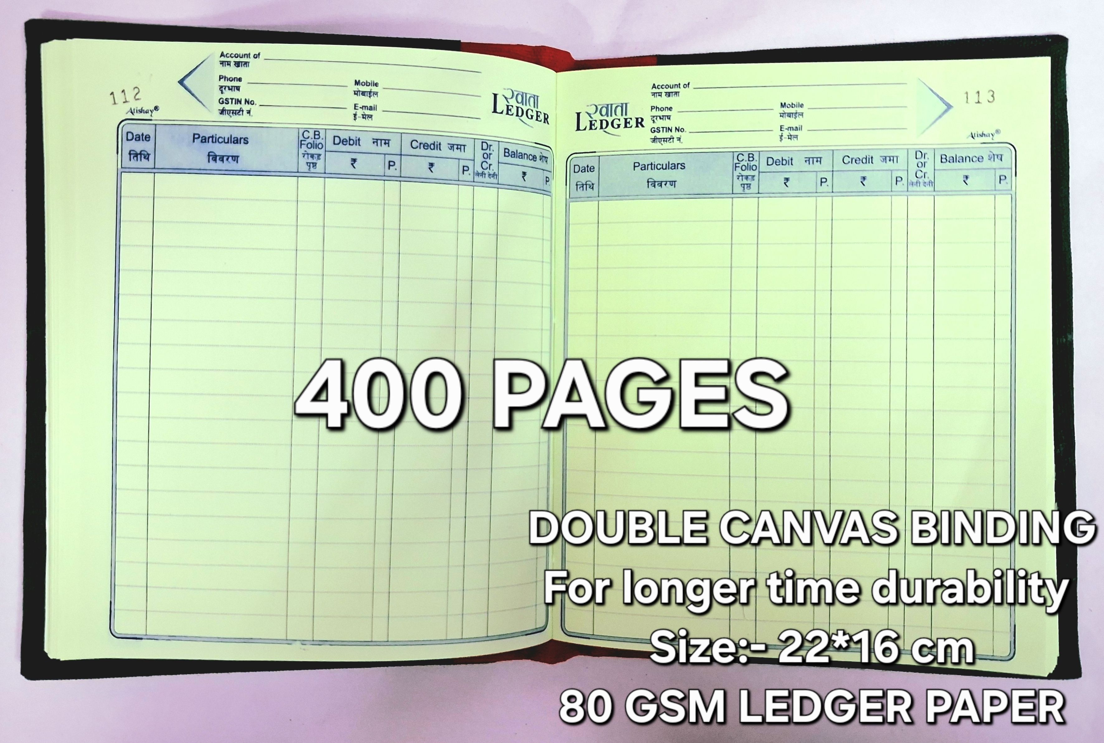 Ledger small copy size Full Cloth Canvas Binding (16.5cm X 20.5cm) 400 Pages Ledger small copy size Full Cloth Canvas Binding (16.5cm X 20.5cm) 400 Pages 1-Part Ledger copy-image-32