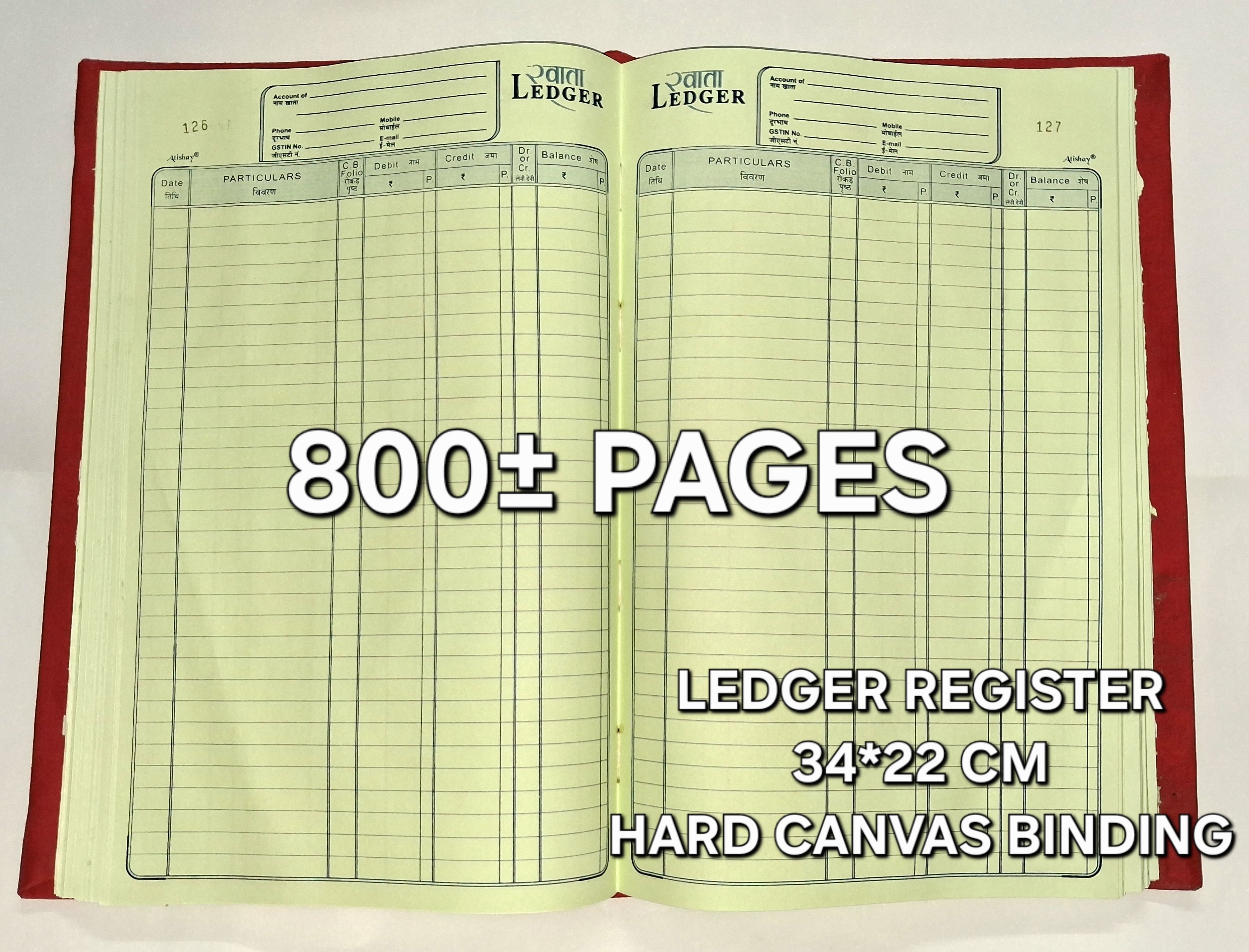 amrit Ledger Register - 34*22cm - 800± Pages - Canvas Bound Ledger Register - 34*22cm - 800± Pages - Canvas Bound 1-Part Ledger register-picture-6
