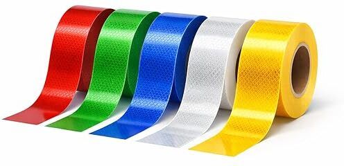 Radiance High Intensity Waterproof Conspicuity Warning Reflective Radium Tape's 50 mm x 5 m Red Yellow White, Green Blue Reflective Tape-image-37