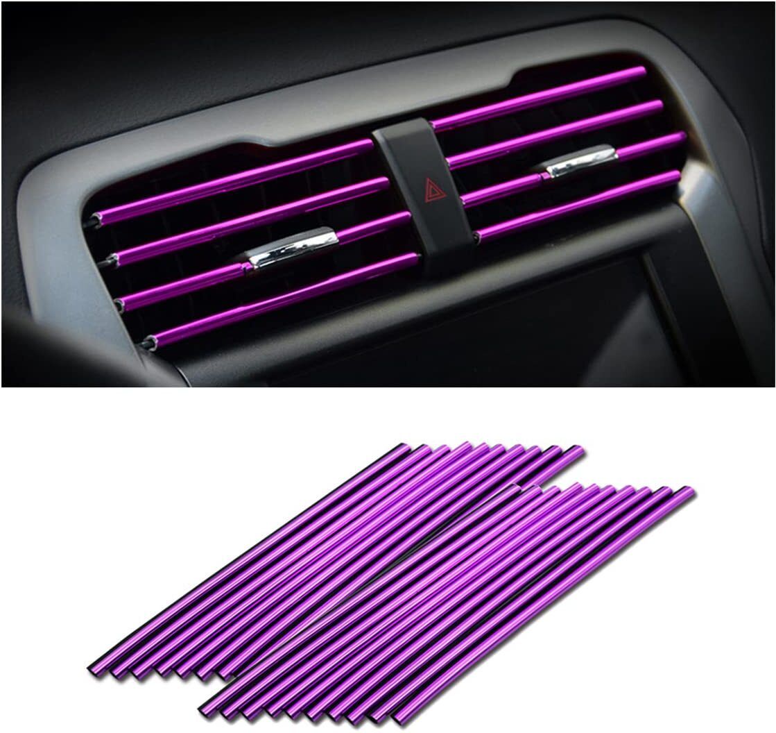 10 pcs Car Air Conditioner Decoration Strip for Vent Outlet 5 mm x 5 m Purple Reflective Tape-image-6