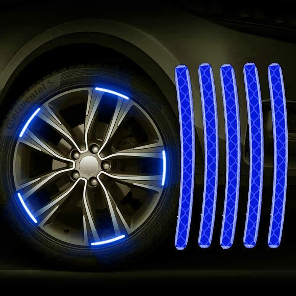 Reflective Wheel Rim Waning Safety Sticker Decal for Car, Bike 15 mm x 0.3 m Blue Reflective Tape-image-24