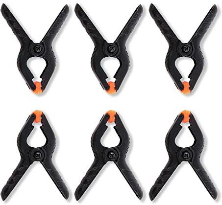 VIBLITZ 6 PCS Photography Backdrop Support Spring Clamp 4.3"/11cm Black Reflector Umbrella