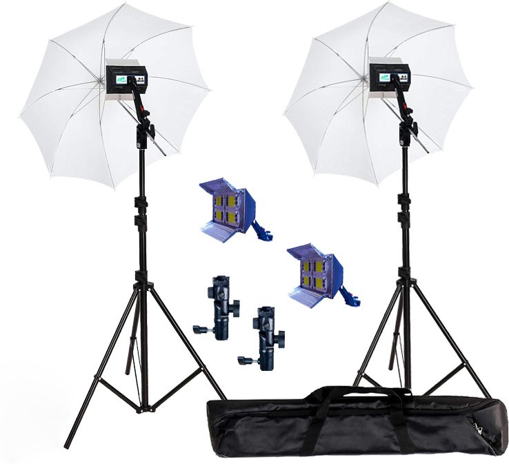 PICPRO 200W B4 LED Light Kit With 9ft light stand, Soft White Light White Reflector Umbrella