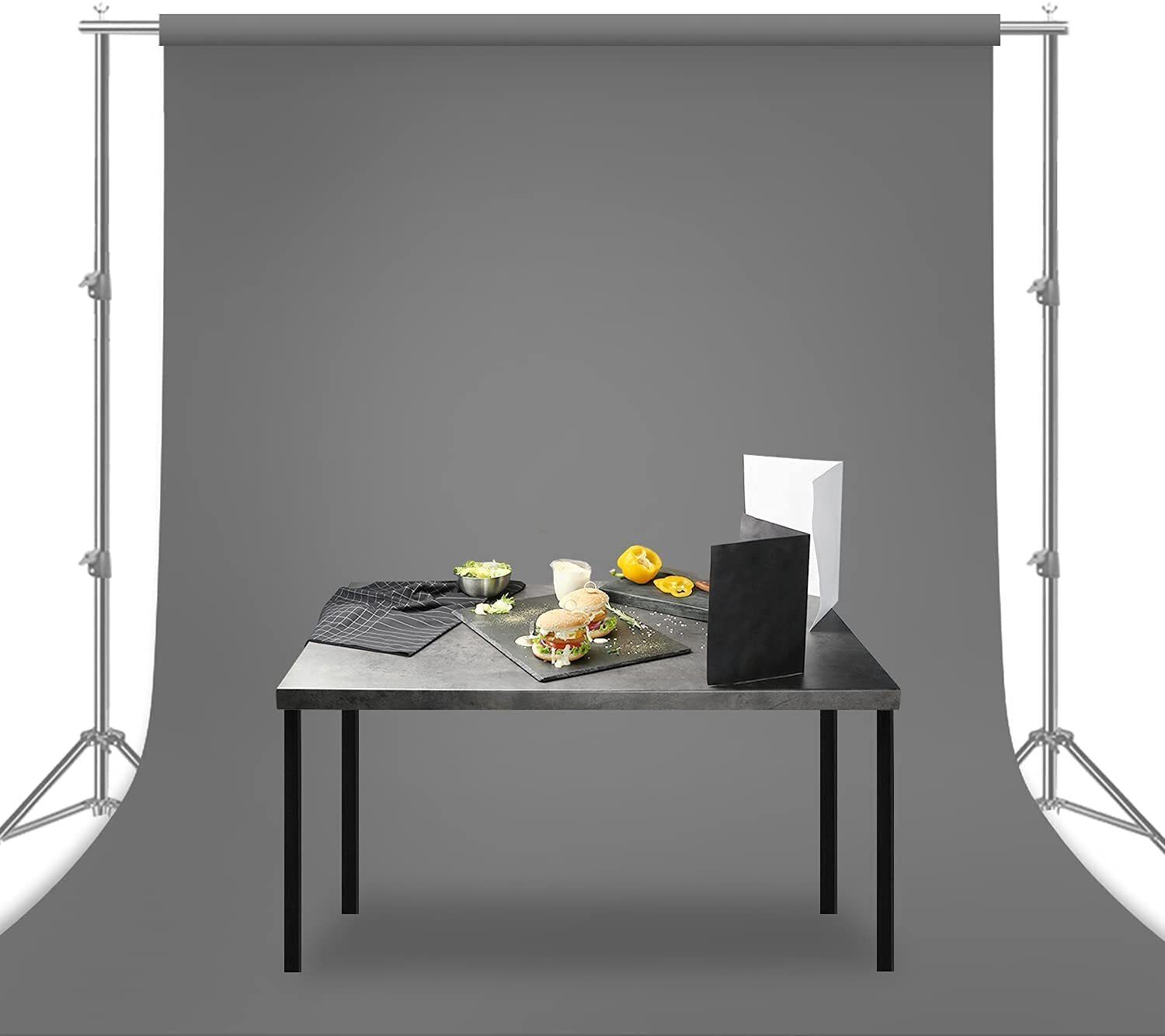 Hiffin 6x9 Ft Grey Professional Backdrop – Perfect for Studio & Photography Setup! Grey Reflector Umbrella-image-48