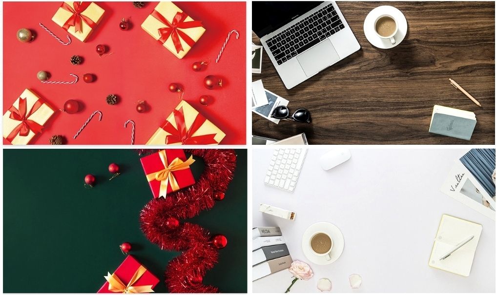 Royalkart (Pack of 2) FlatLay Tabletop Photography Backdrop Background for Food, Jewellery, Cosmetics, Small Product Photo Shoot, 88 * 56 cm(Red Gift & Laptop Desk) Reflector-image-26