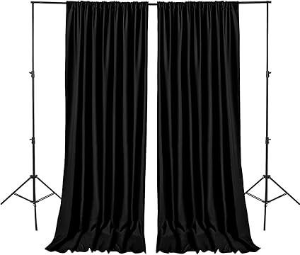 Cam cart Black Backdrop Curtain for Parties Background Curtains 4x8 (2 penal) Reflector-picture-22