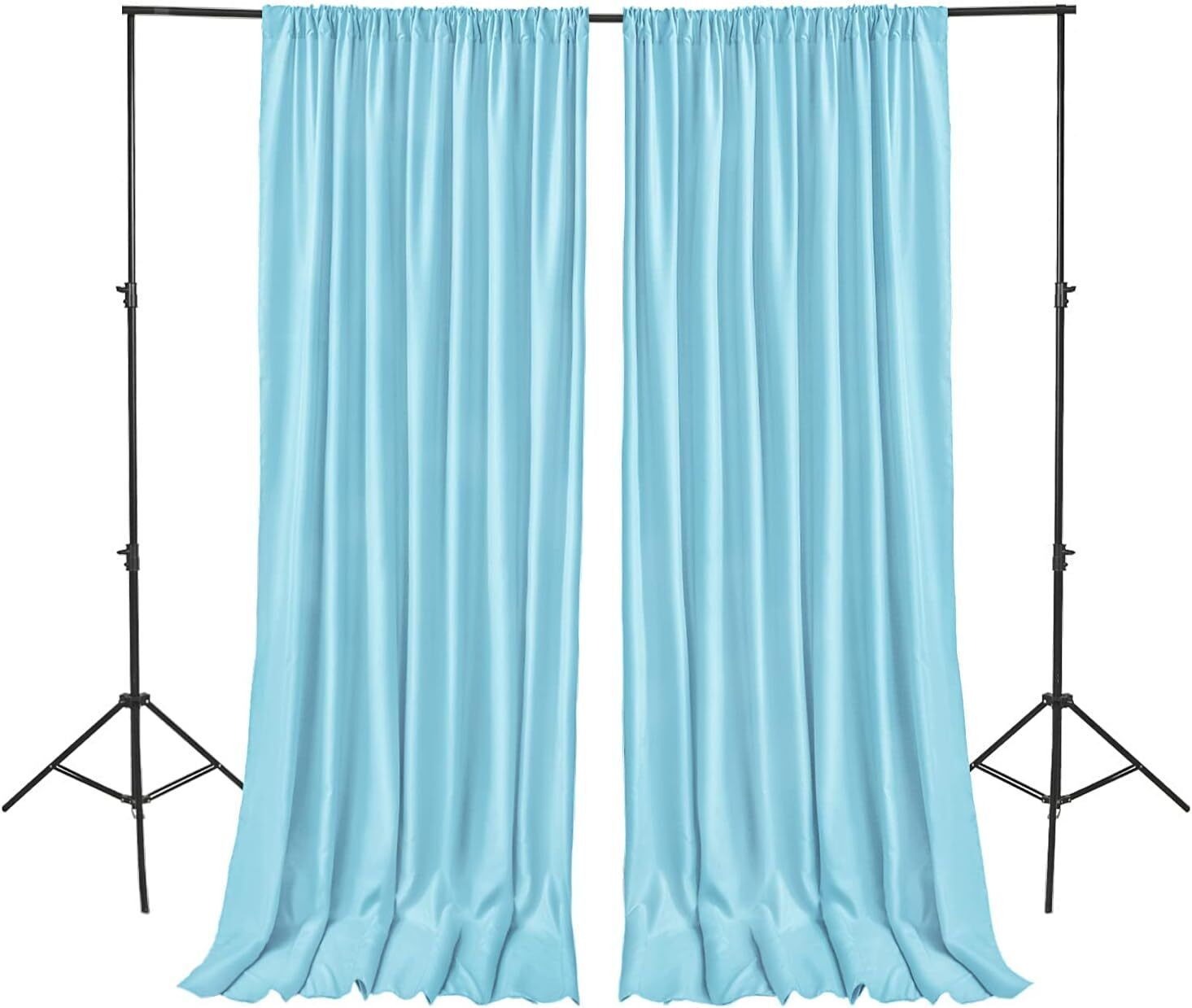 Vistook 4x12FT Decoration Backdrop Sky Blue Curtain Drapes Backdrop Panels Background Reflector-image-27