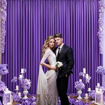 Stookin 4x10 Purple Backdrop Curtain 2 Panels-Wrinkle-Free Polyester Photography Reflector-picture-11