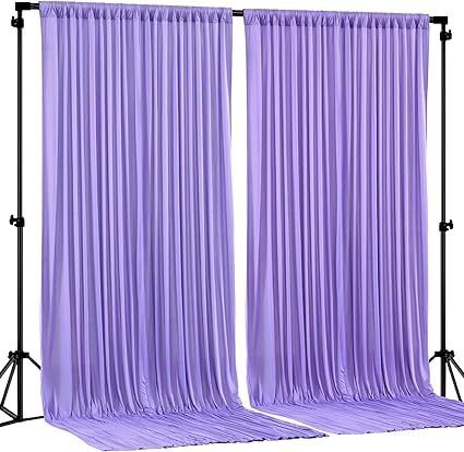 Stookin Light Puple Decoration Backdrop Curtain Background Weding Partie 4x8Ft (Set of 2 Reflector-image-12