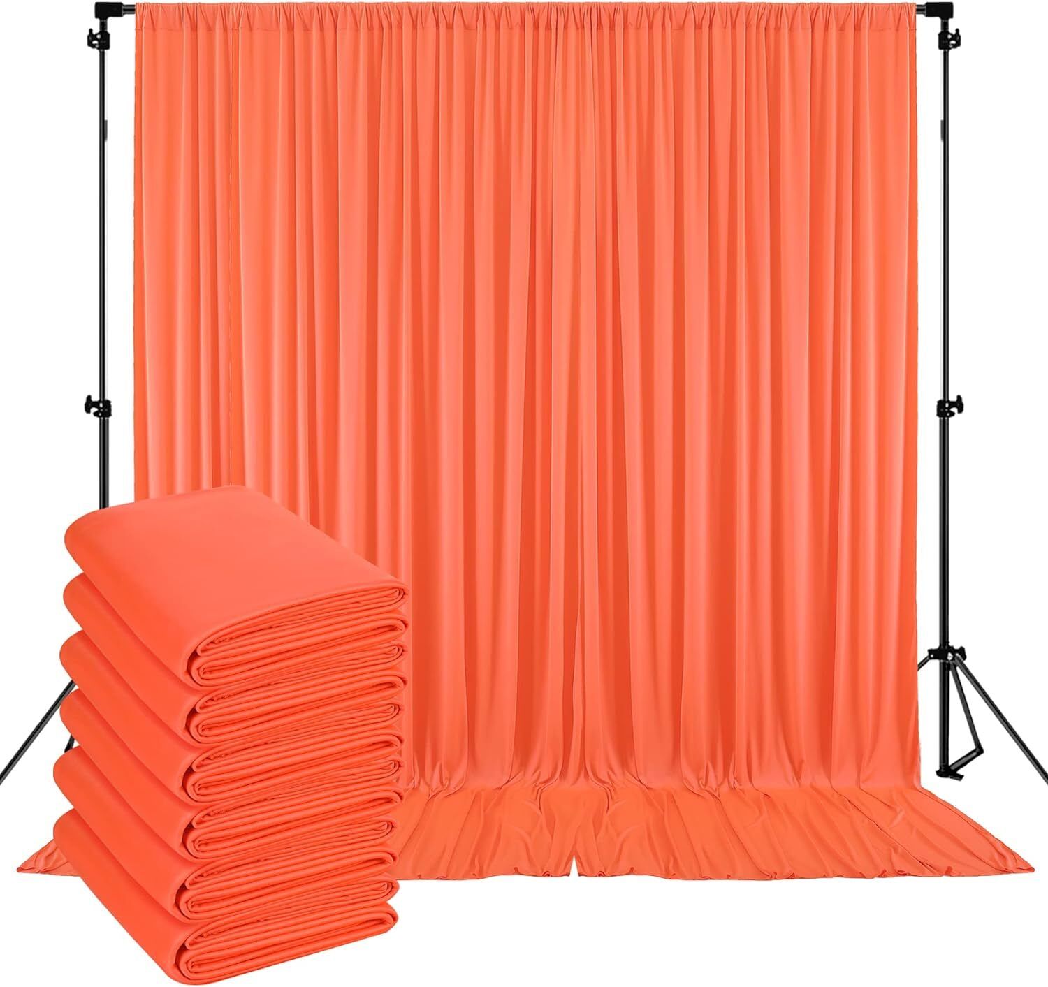 Vistook 30x10FT Wrinkle Free Decoration Backdrop Orange Curtain Drapes 5x10 (6 Panels) Reflector-picture-42
