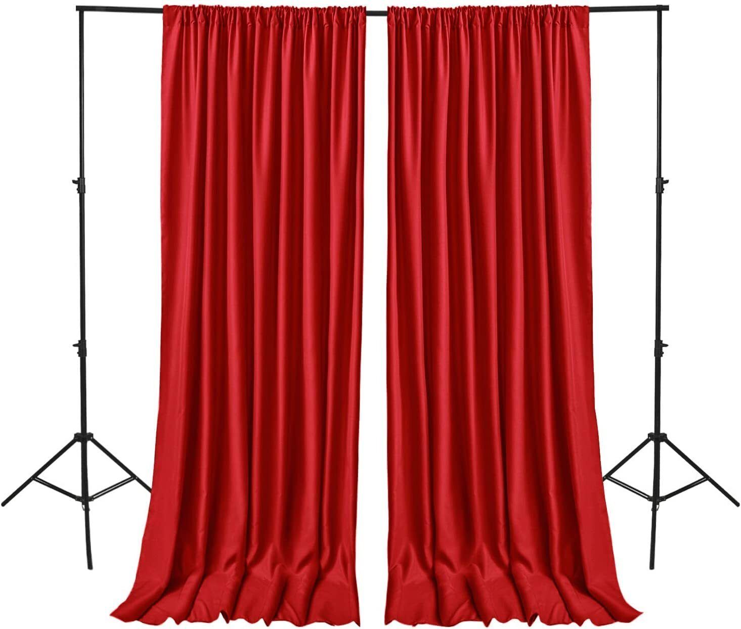 Stookin Red Decoration Backdrop Curtain Background Wedding Parties 5x12Ft (Set of 2) Reflector-image-47