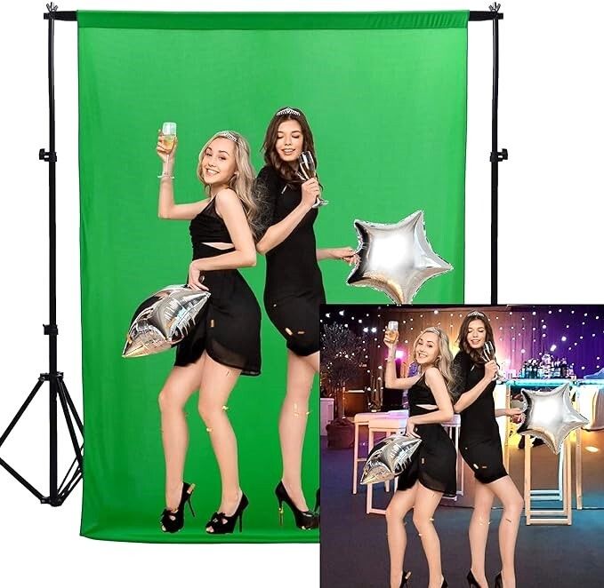 SNAPCLICK 8x4FT(Medium Size) Green Background for Video Product Photography Game Chromakey Reflector-picture-25
