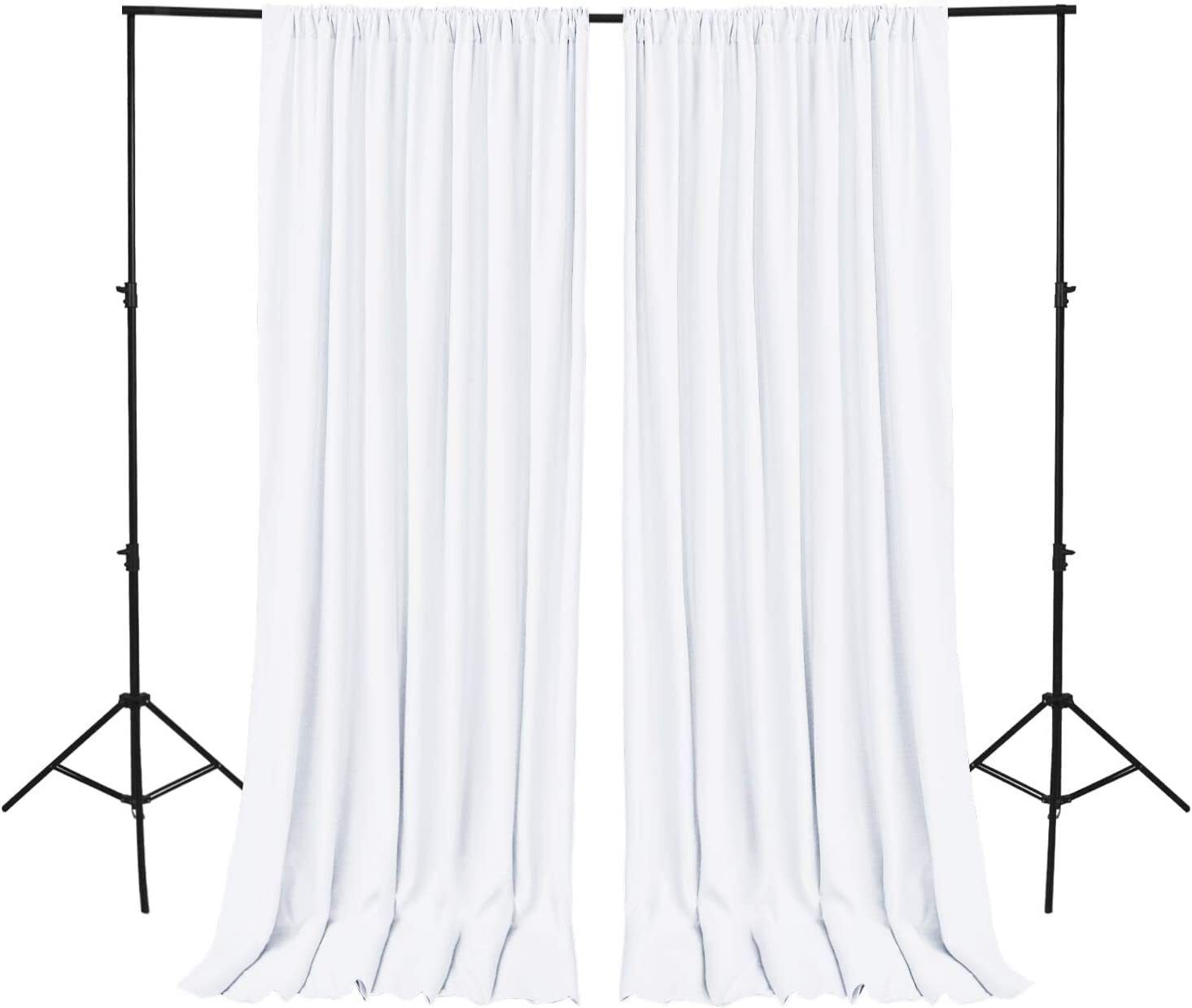 Stookin White Backdrop Curtain 2 Panels-Wrinkle-Free Polyester Wedding Party Photo Reflector-image-31
