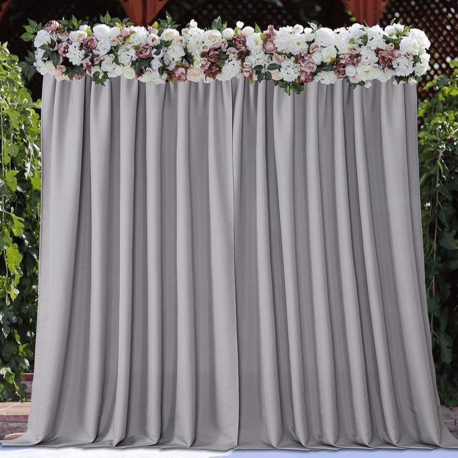 Stookin Grey Decoration Backdrop Curtain Background Wedding Parties 5x12Ft (Set of 2) Reflector-picture-29