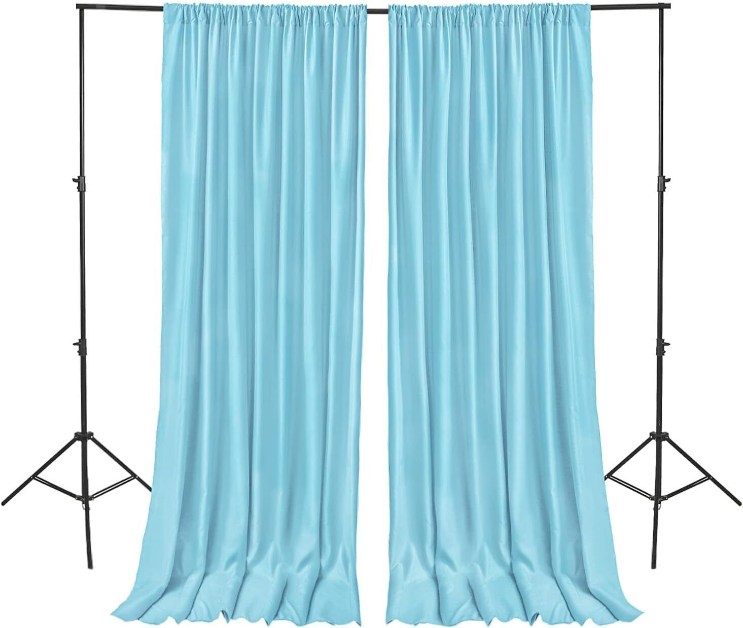 Cam cart Sky Blue Backdrop Curtain for Parties Background Curtains 4x10 2 penal Reflector-picture-47
