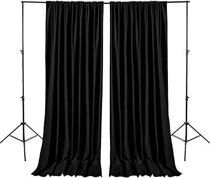 VK Vistook Black Decoration Backdrop Curtain Baground Wedding Parties 4x10ft(set of 2) Reflector-picture-24