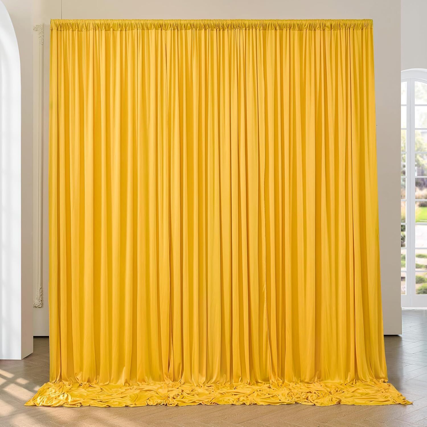 Cam cart 20X10ft Yellow No Wrinkle Polyester Photography Backdrop (5×10ft 4Pcs Panel) Reflector-picture-36