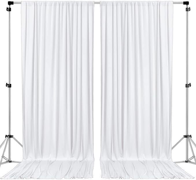 Cam cart White Decoration Backdrop Curtain Background Wedding Parties 4x10Ft (Set of 2) Reflector-image-46