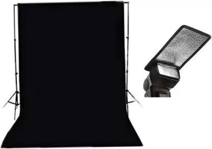 GINNI Black Backdrop 8x10 Ft for Studio-Camera Accessory with Silver Flash Diffuser Reflector-image-4