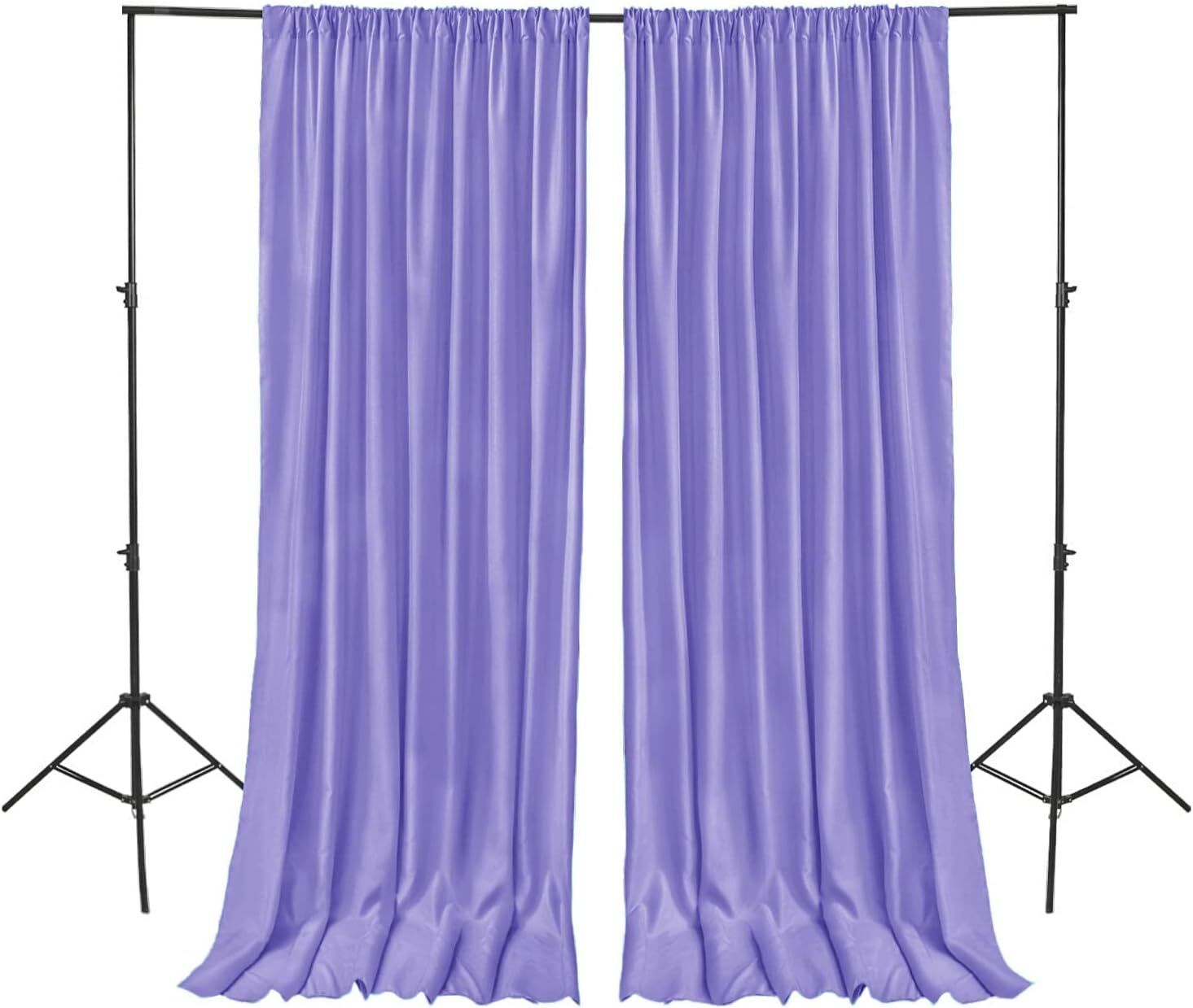 Vistook 4x10FT Decoration Backdrop Light Purple Curtain Drapes Panels Background Reflector-image-3