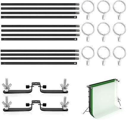 VTS 10ft/3M Background Folding Crossbar, 3 x 3m Crossbar, 2 x Mount,9 x Clip. Reflector-image-28