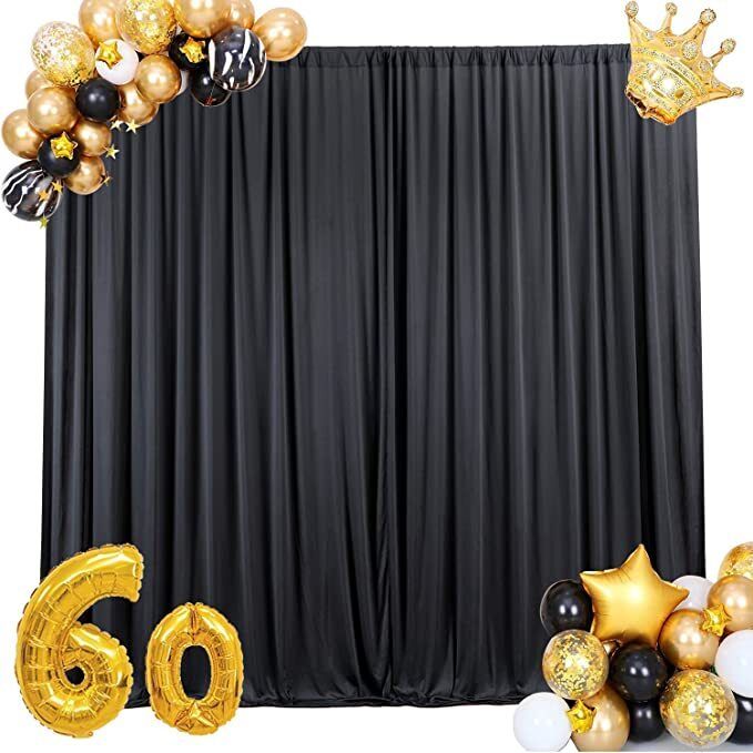 Windrop Solutions Black Decoration Backdrop Curtain Background Wedding Parties 5x10Ft.| Set of 2 Reflector-picture-44