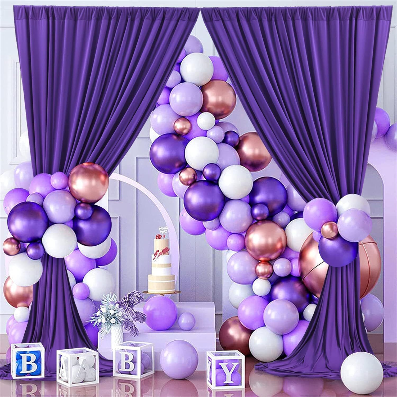 Cam cart 16×08ft,Purple No Wrinkle Polyester Photography Backdrop (4×8ft 4Pcs Panel) Reflector-picture-24