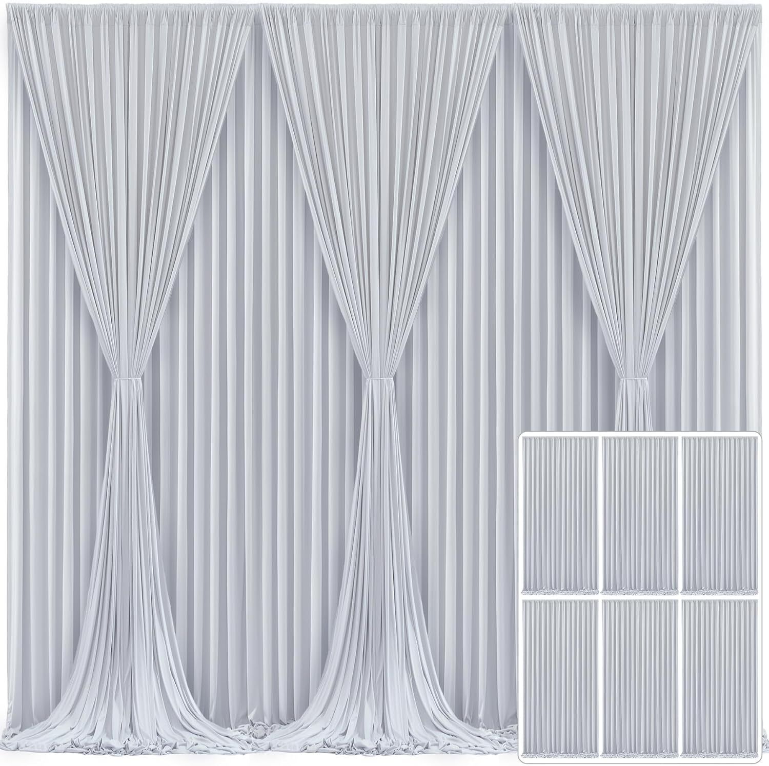 Cam cart 20X10ft ,Grey No Wrinkle Polyester Photography Backdrop (5×10ft 4Pcs Panel) Reflector-picture-40