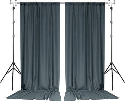 VK Vistook Dark grey Decoration Backdrop Curtain Background Wedding Parties 5x12Ft Set of 2 Reflector-picture-34