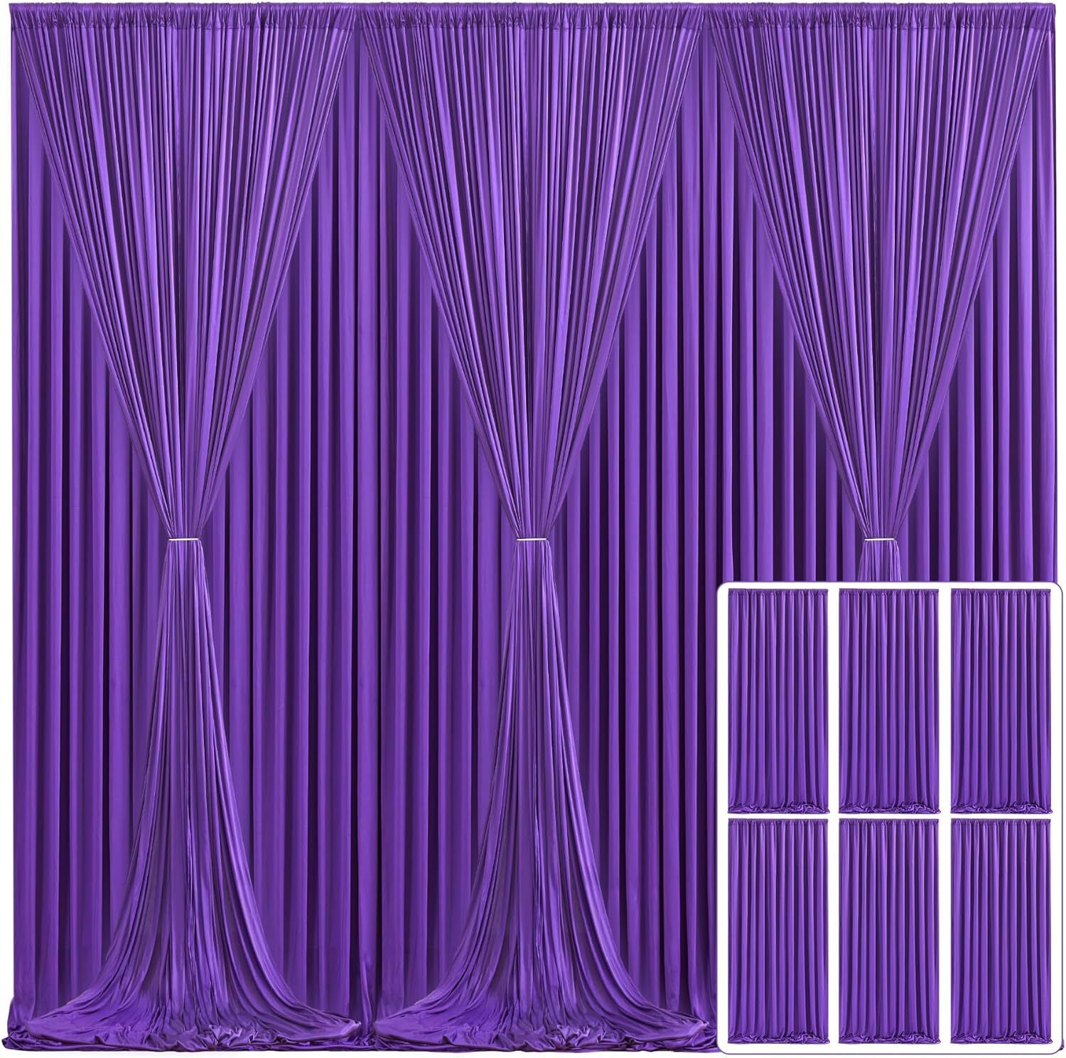 Cam cart 20X10ft Purple No Wrinkle Polyester Photography Backdrop (5×10ft 4Pcs Panel) Reflector-picture-24