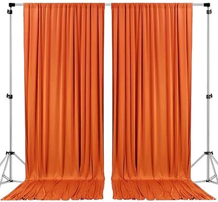 Cam cart Orange Decoration Backdrop Curtain Background Wedding Parties 4x8Ft (Set of 2) Reflector-image-47