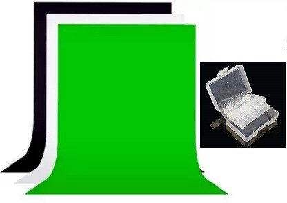 GINNI Set of 3 Backdrop 8 x10 FT LEKERA Reflector With 8 Slot Memory Card Holder Reflector image 1