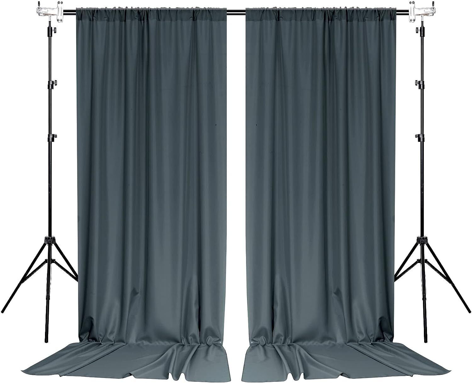Stookin Dark grey Decoration Backdrop Curtain Background Wedding Parties 5x12Ft Set of 2 Reflector-image-26