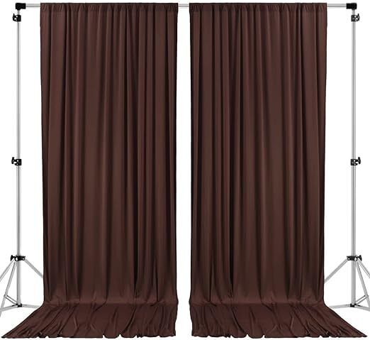 Stookin brown Decoration Backdrop Curtain Background Wedding Parties 4x10Ft Set of 2 Reflector-image-31