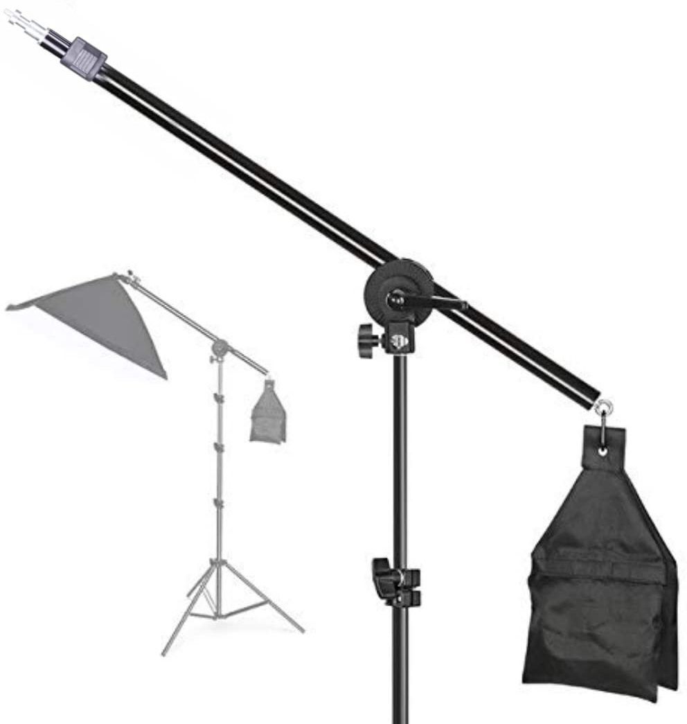 VTS Photo Studio 9 FT Light Stand with 4.5 FT Boom Arm and Empty Sandbag Reflector-picture-35