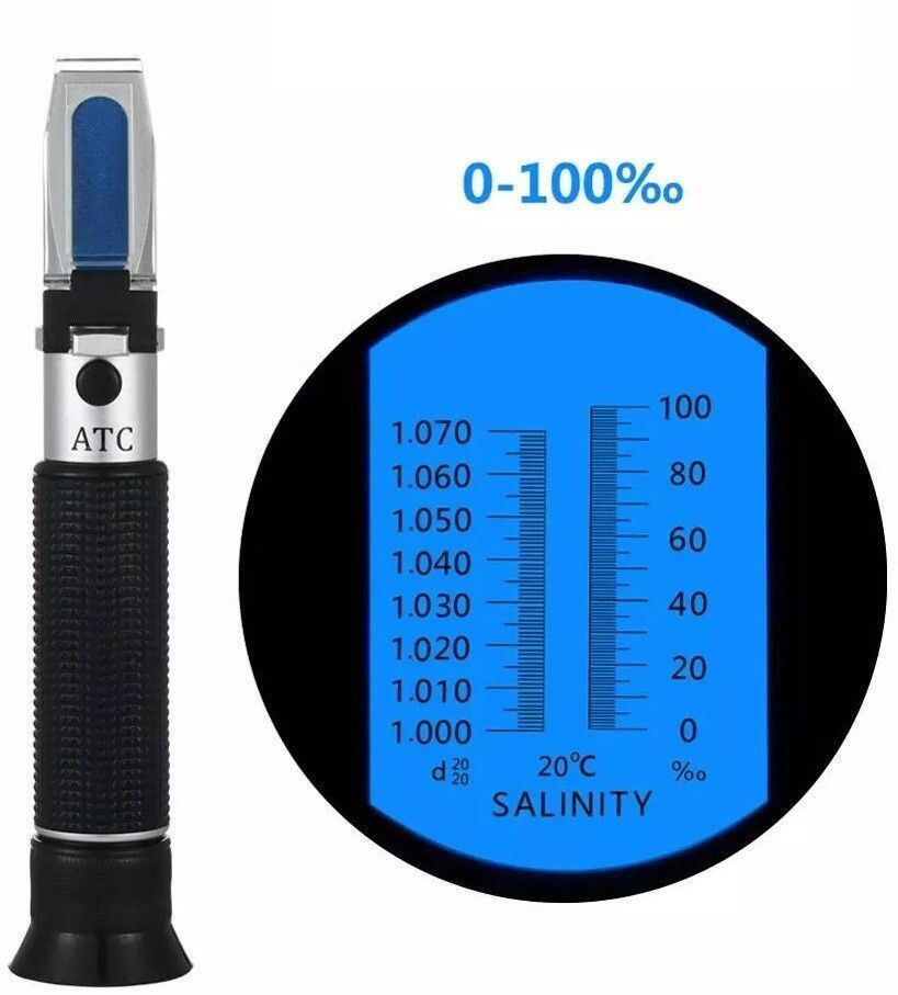 0-100% Salinity Hand Refractometer Hydrometer For Aquarium Salinity Checker Manual Laboratory Refractometer