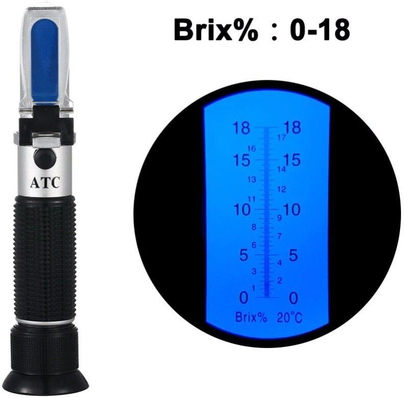 0-18% Brix Refractometer Coolant CNC Maple Syrup Low Concentrated Sugar Solution Manual Handheld Refractometer-image-2