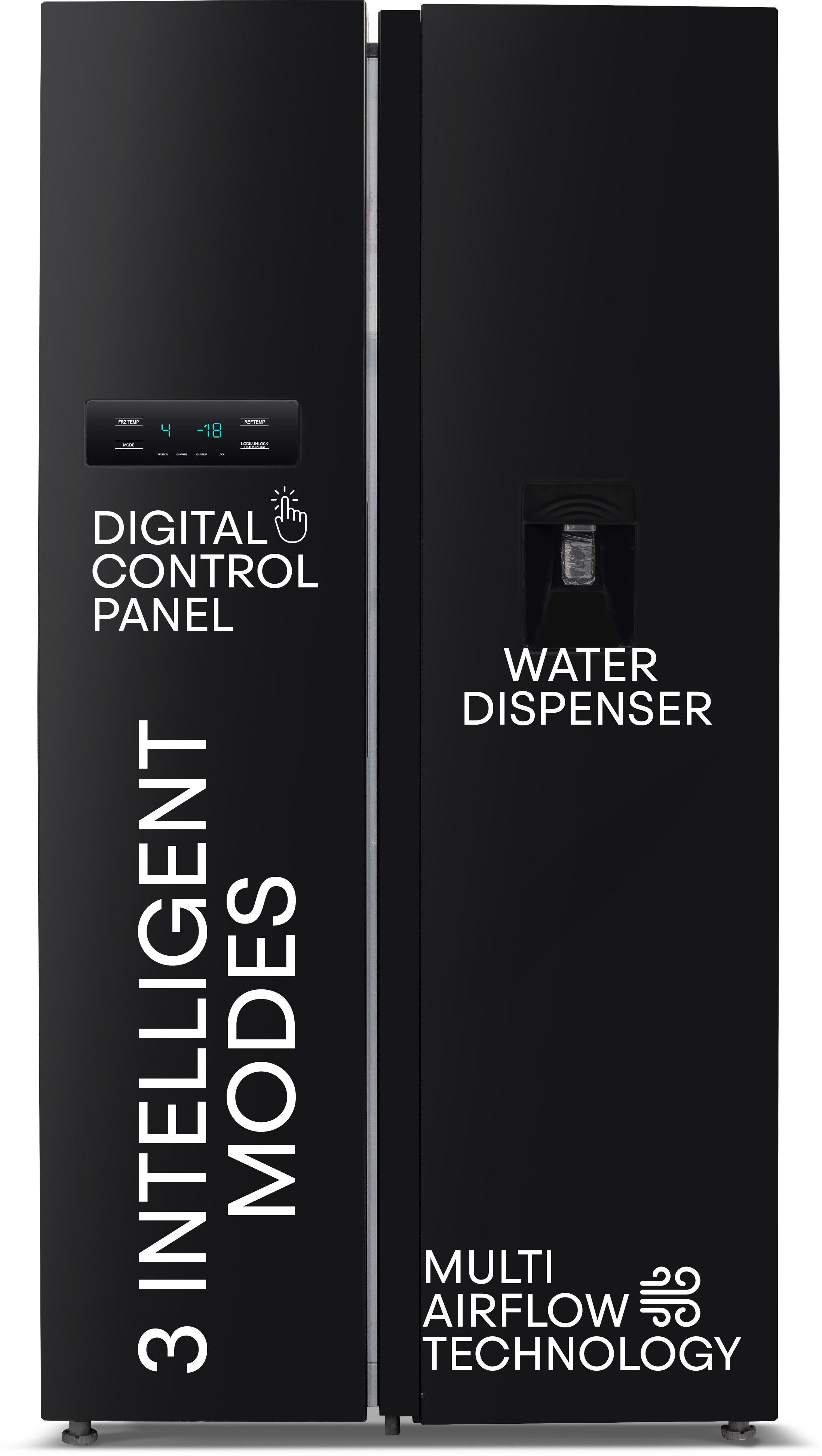 584 L Frost Free Side by Side Refrigeratorwith Water Dispenser, Farm Fresh Technology, and Digital Control Panel