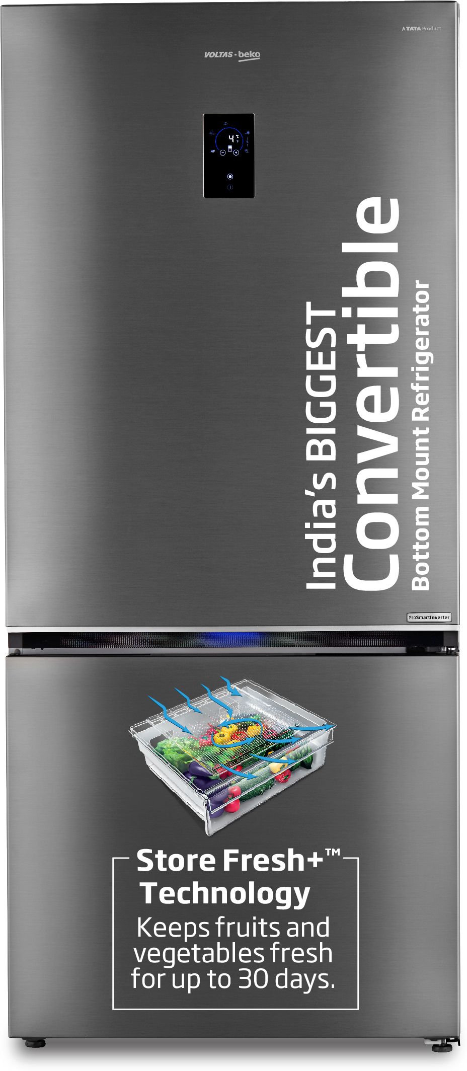 voltas beko 695 L Frost Free Double Door Bottom Mount 2 Star Convertible Refrigerator-picture-22