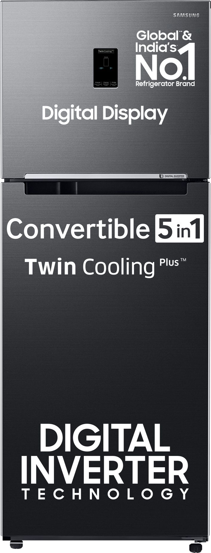 385 L Frost Free Double Door 2 Star Convertible Refrigeratorwith Digital Inverter, Convertible 5-in-1 and Display