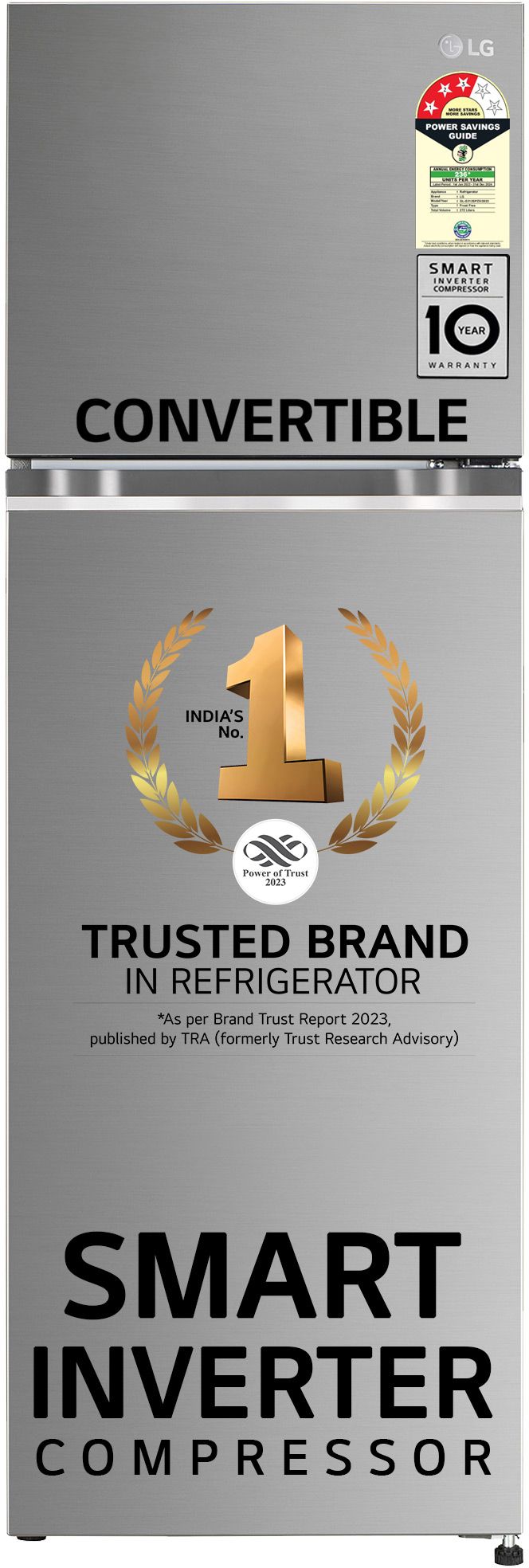 272 L Frost Free Double Door 3 Star Convertible Refrigeratorwith Inverter Compressor, Express Freeze & Multi Air Flow