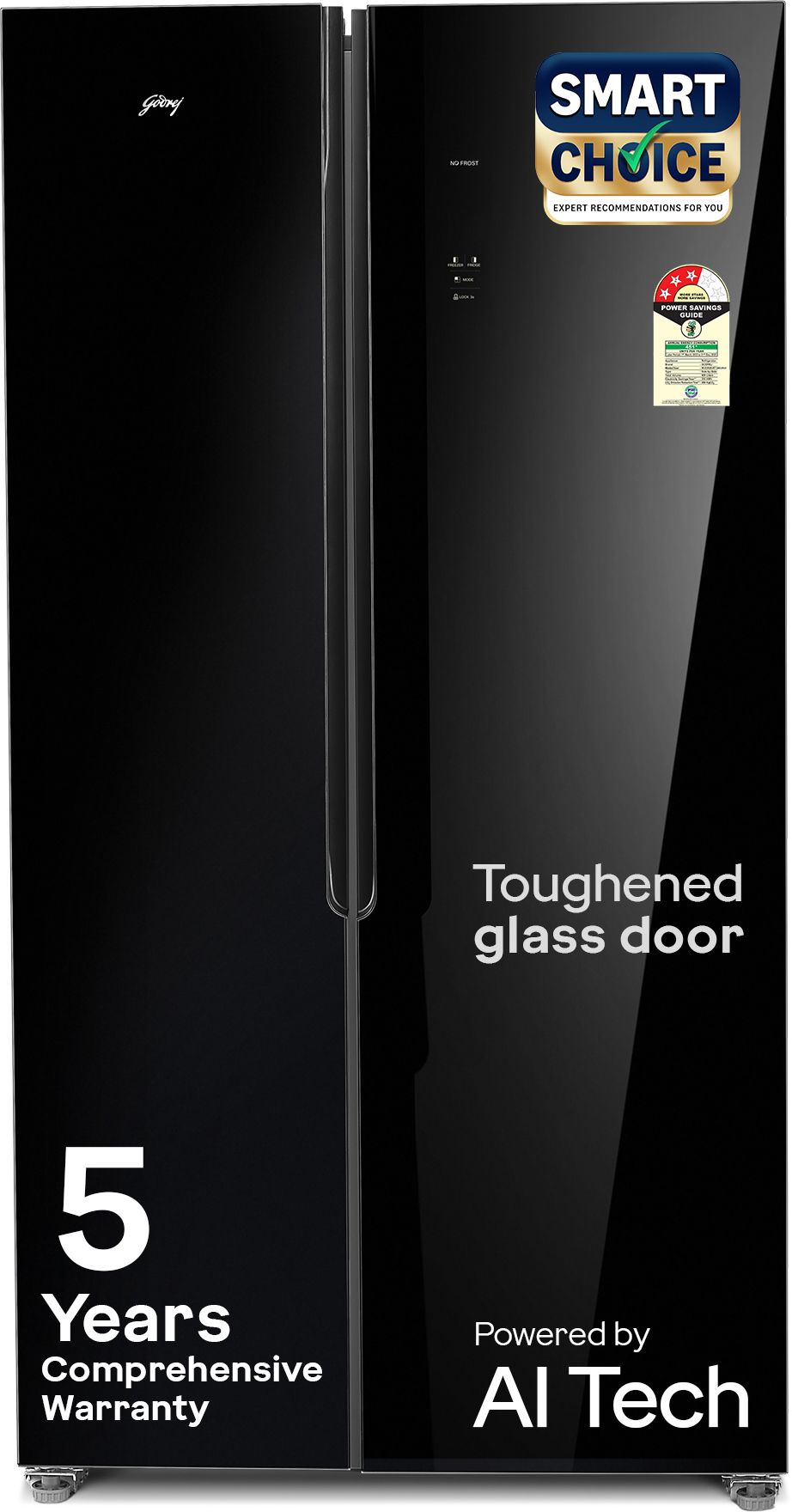 godrej 532 L Frost Free Side by Side 3 Star Refrigerator with AI Powered 4 Intelligent Modes Advanced Contol Panels Toughened Glass Door-picture-1