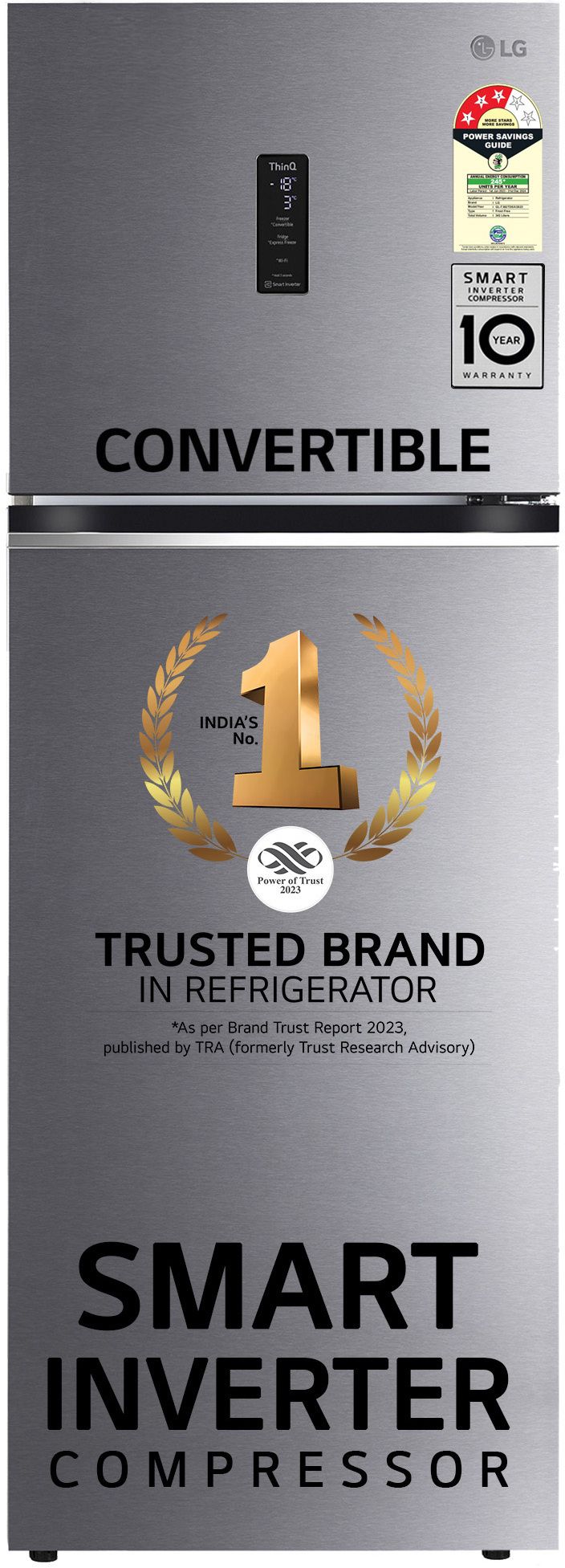 343 L Frost Free Double Door 3 Star Convertible Refrigeratorwith Wi-Fi, DoorCooling+, Smart Inverter Compressor and External LED Display