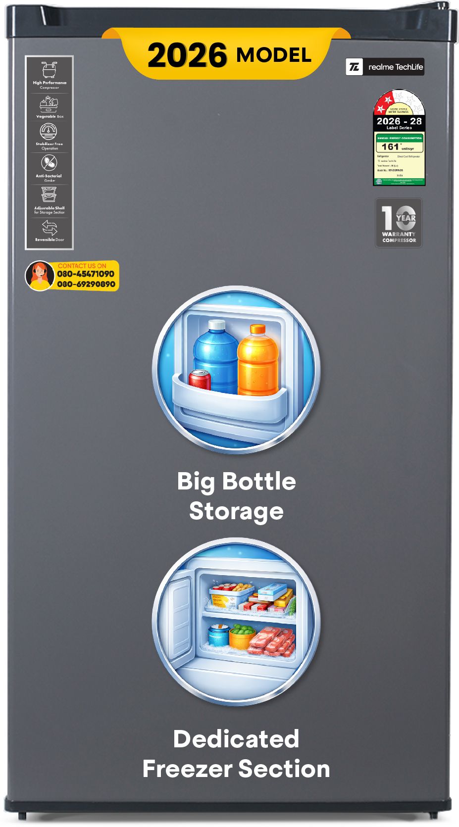 84 L Direct Cool Single Door 2 Star Refrigerator-image-21