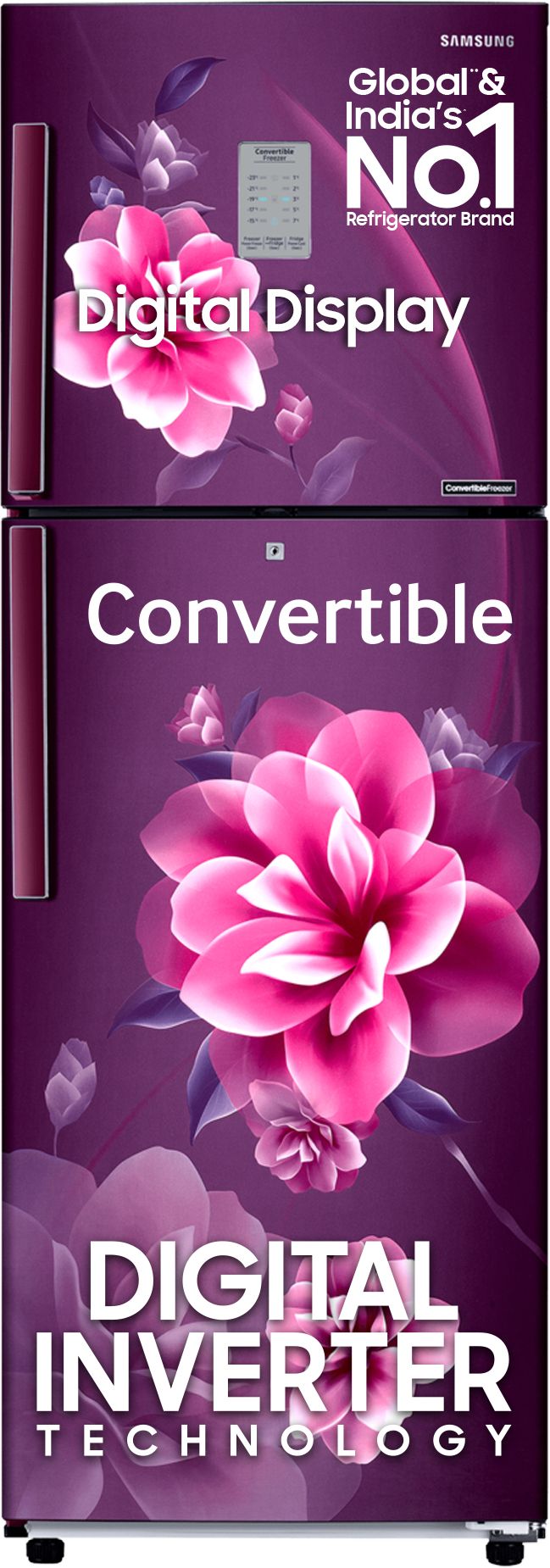 236 L Frost Free Double Door 2 Star Convertible Refrigeratorwith Digital Inverter and Display