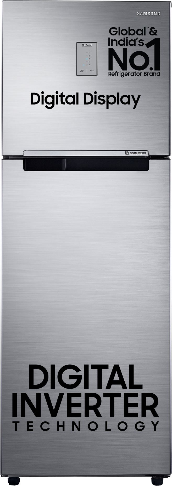 256 L Frost Free Double Door 3 Star Refrigeratorwith Digital Inverter and Display