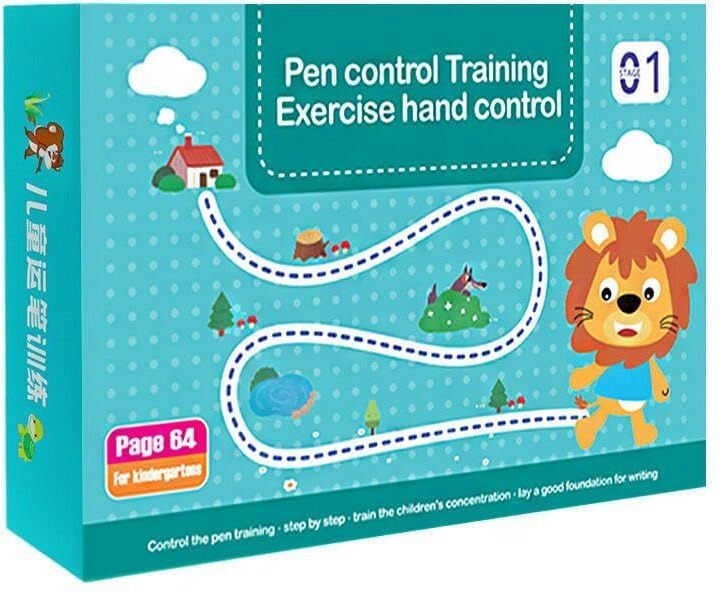 Reusable 64 Pages Magic Practice Copybook Pen Control Training Color Book-image-14
