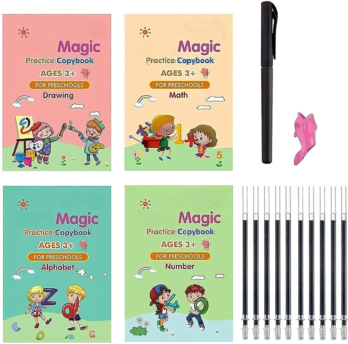 Sank Magic Practice Copybook (4 BOOKS + 10 REFILL)