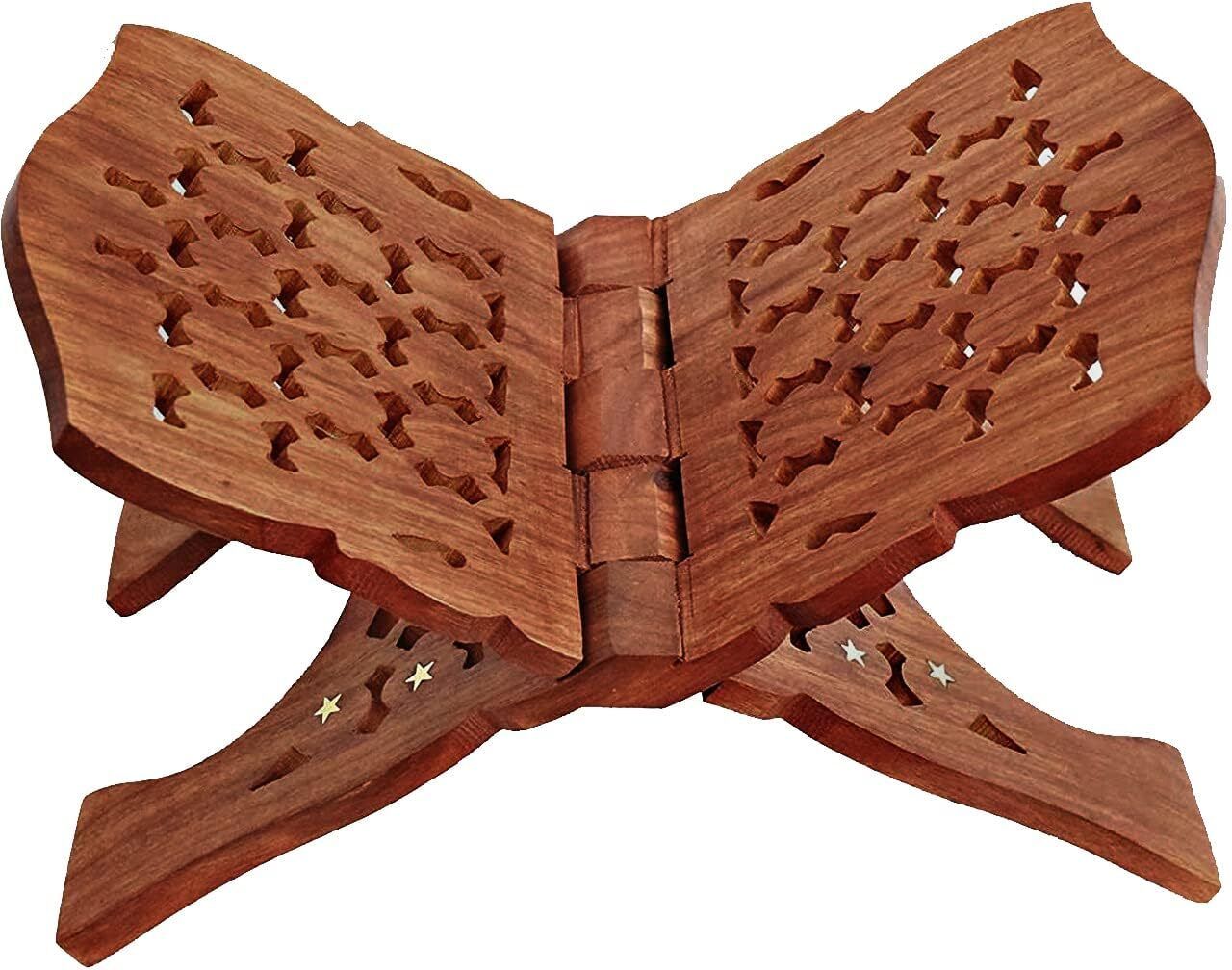 srimaa ventures Handicraft Pakka Sheesham Wooden Holy Book Stand, Rehal (Big - 12 Inches) Wooden Brown Rehal-picture-15