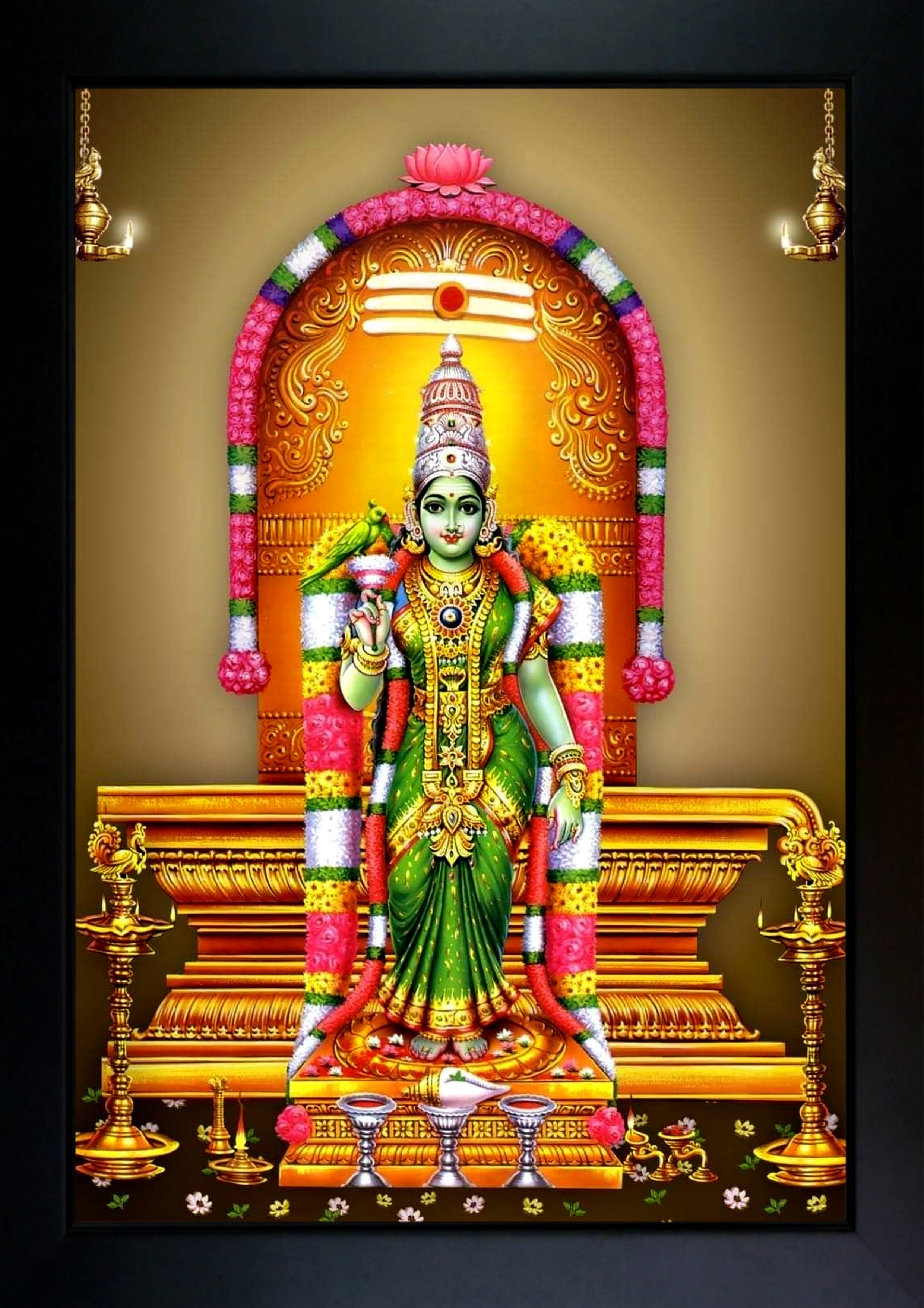 crowdhall Meenakshi Amman Photo Frame | Madurai Meenakshi Photo ( Size 10x13.5 IN) Religious Frame-picture-22